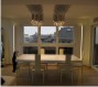 Living.<br />Illuminazione: sul tavolo da pranzo lampadari “High Tech Falls“, sulle pareti “light blade”.